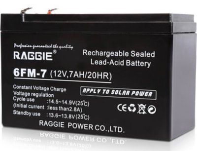 Акумуляторна батарея Raggie 12V 7ah 6FM-7 781 фото